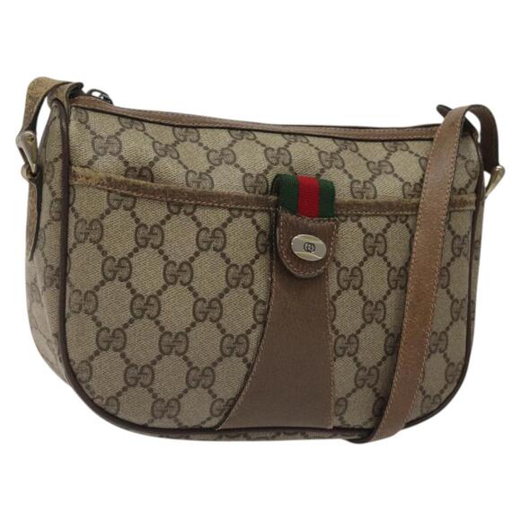 GUCCI GG Supreme Web Sherry Line Shoulder Bag Pvc Beige 89 02 032 - Picture 1 of 16